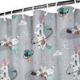 thumbnail image 3 of Gray Cartoon Unicorn Pattern Shower Curtain 84"x72" ,Bathroom Decorative Shower Curtains Set with 12 Hooks,Modern Waterproof Washable Shower Curtain, 3 of 6