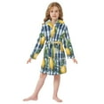 thumbnail image 6 of FORMRS Niños Bathrobe Unisex Hooded Robe Soft Plush Pajamas Sleepwear, Size 4-6T, Cartoon Beige Lemon, 6 of 7