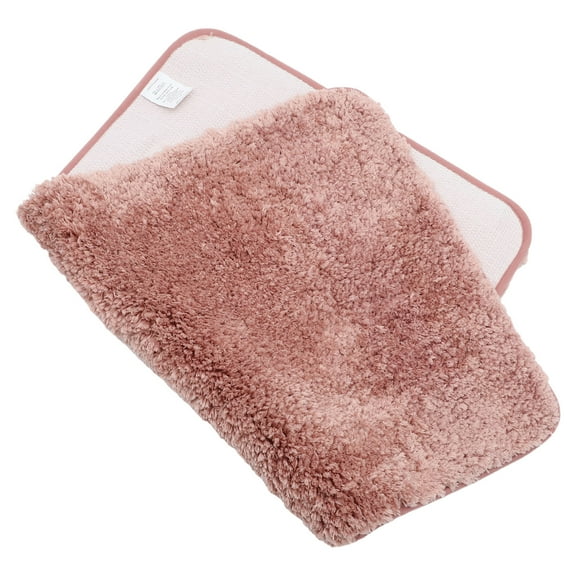 HOOWIFFY Absorbent Pink Polyester Nonslip Bath Mat Soft Comfortable Decor