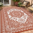 thumbnail image 3 of Riedhoff Outdoor Rug 10' X 8', Reversible, Foldable,  Red & White Patterned, 3 of 8