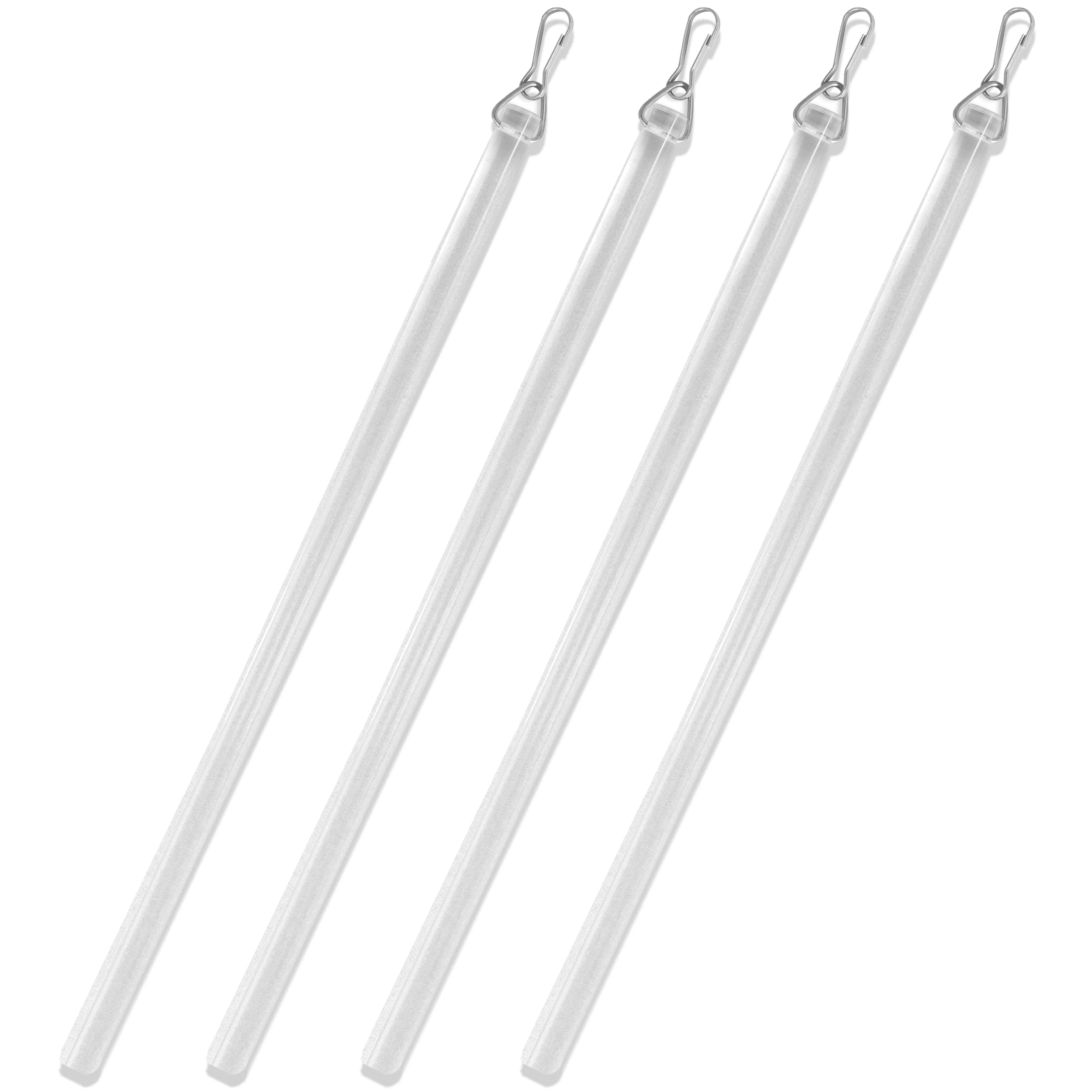 1/2" Dia Smooth Clear PVC Baton with Metal Snap - 48 inch long ( 4 pcs )
