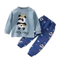 thumbnail image 4 of 3-4 Years Toddler Pajamas Boys Boys and Girls Pajamas Sets Pjs Holiday Sleepwear Children Clothes Childrens Long Sleeved Home Clothes Set With Cute Blue, 4 of 4