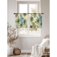 thumbnail image 2 of Tropical Plant Sheer Curtains 54 Inch Length 2 Panels Set, Summer Watercolor Boho Green Palm Tree Beige Voile Window Treatment Rod Pocket Short Kitchen Curtains Drapes for Bedroom 52"x54"x2, 2 of 7