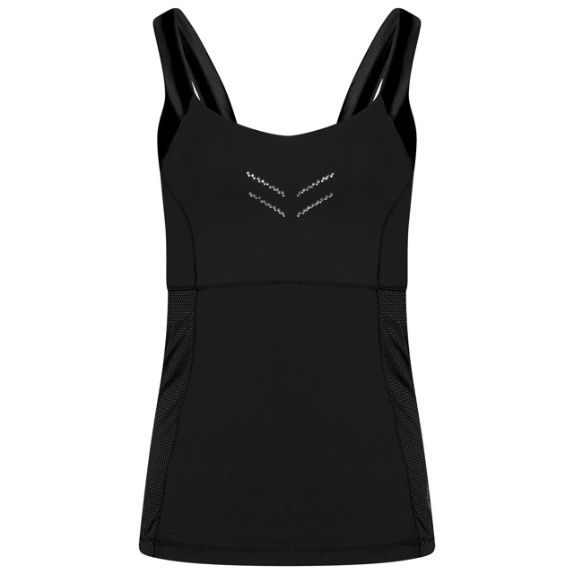 Dare 2B - Camiseta sin Mangas Crystallize de Reciclado para Mujer (Negro)