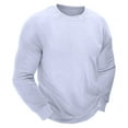 thumbnail image 2 of successthop Pullover Sweatshirt Men Fleece Crewneck Long Sleeve Tops No Hood Stylish Sweater Solid Casual Clothes White, 2 of 7