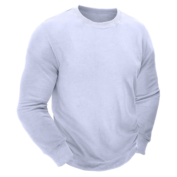 Sudaderas sin capucha para hombre, moda informal, cuello redondo, manga larga, sudaderas gruesas, blusa, blusa para hombre