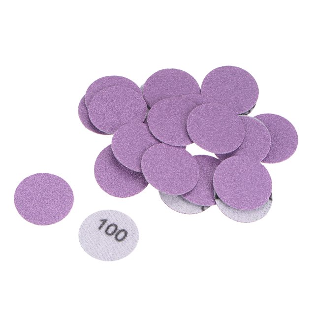 Unique Bargains 25 Pack 1-Inch Purple Sanding Discs 100 Grits Hook & Loop Professional Aluminum Oxide Sandpaper Mini Size