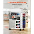 thumbnail image 2 of KFFKFF Mobile Art Cart and Utility Table, Suitable for Cricut Devices, Artistic Table Storage Station with Dual USB Ports and Power Outlets, Accommodates 15 Vinyl Roll Holders and a Pair of Drawers, 2 of 9