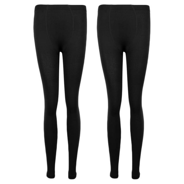 2pcs polainas forradas de lana gruesa térmica de invierno negro pantalones de pantalón elásticos cálidos Baoblaze Polainas forradas de vellón para mujer