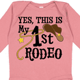 thumbnail image 4 of Inktastic Yes, This is My 1st Rodeo Cowboy Hat with Pink Band, Lasso Girls Long Sleeve Baby Bodysuit, 4 of 5