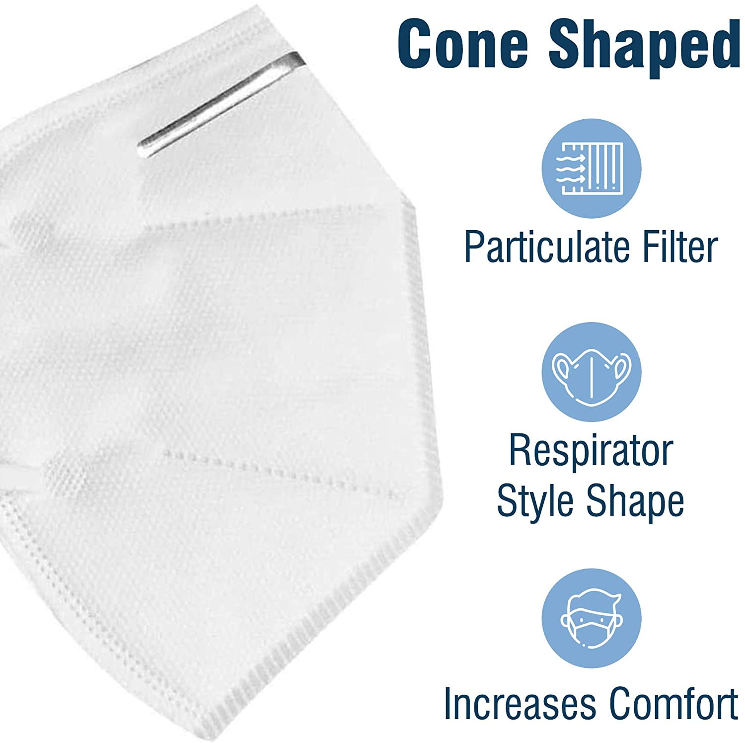 5-Ply Disposable Face Mask, Individually Wrapped - White - WeCare