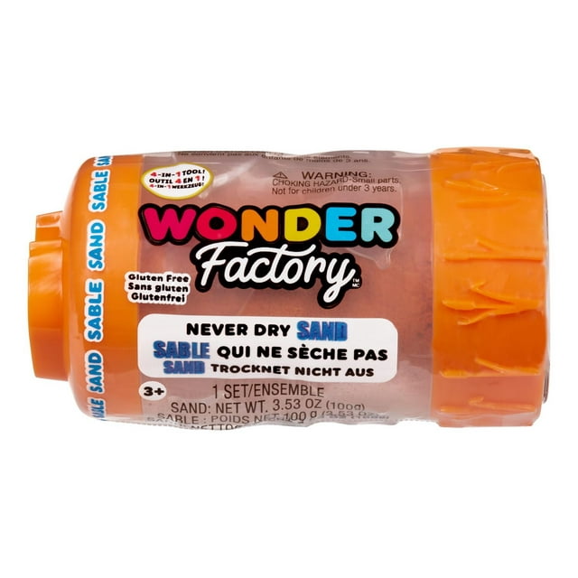 Lot individuel de sable jamais sec Wonder Factory – orange