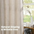thumbnail image 5 of Linen Semi Sheer Curtains 2 Panels for Living Room - Light Filtering Drapes with Bronze Grommet Beige Window Treatments for Country Office Bedroom, 5 of 5