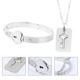 thumbnail image 4 of Pulsera con cerradura Collar con llave Pulsera en forma de corazón de acero de titanio para el día de San Valentín, 4 of 5