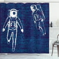 thumbnail image 1 of Ambesonne Astronaut Shower Curtain, Astronauts Floating, 69"Wx84"L, White Dark Blue, 1 of 3