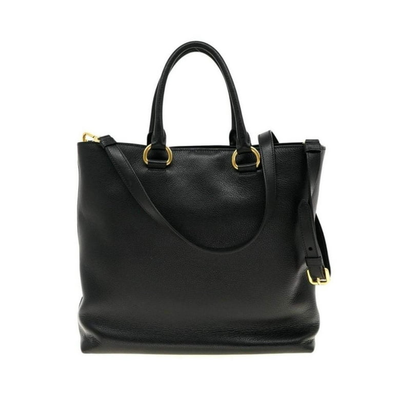 New Prada Black Vitello Phenix Leather Shopping Tote Bag New Prada Black Vitello Phenix Leather Shopping Tote Bag