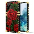 thumbnail image 2 of FKBRCL4U Compatible with Samsung Galaxy S20 Plus Case, Vector Red Rose Green Leaf Luxury Golden Decoration for Girl Women Soft TPU Shockproof Protective Hard PC Back, 2 of 7