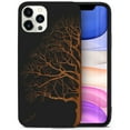 thumbnail image 1 of Case Yard Wooden Case for iPhone-12-Pro-Max Soft TPU Silicone cover Slim Fit Shockproof Wood Protective Phone Cover for Girls Boys Men and Women Supports Wireless Charging Half Tree Design, 1 of 7