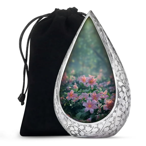 JAGSHASHI Flower - Large Cremation Urn - Burial Urns For Human Ashes - Funeral Urn For Mom & Dad - Decorative Urns For Human Ashes - Memorial Urns For Ashes - 10 Inch - Large