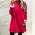 thumbnail image 2 of NMMUED Womens Oversized Tops, Crewneck Sweatshirts Women, Workout Tops for Women, Warm Clothes for Women, Womens Crewneck Sweatshirt, Red 3XL, 2 of 8