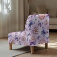 thumbnail image 5 of HELLHERO Butterfly Datura Flower Armless Accent Chair Cover, Dustproof Elastic Bottom Armless Accent Chair Protector for Dining Room Office, 5 of 8