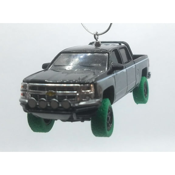 Christmas Ornament for 2015 Chevy Silverado Silver/Black Hood Ltd Ed