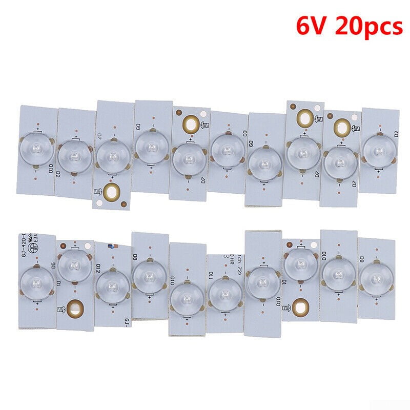 20 X 6V SMD Lamp Beads with Optical Lens Fliter for 32-65 inch LED TV Repair PZ