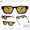 thumbnail image 2 of Gentlemanly Hipster Narrow Rectangle Horn Rim Mens Plastic Sunglasses Black Tortoise - Brown, 2 of 8