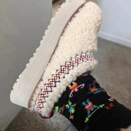 

Women s Slippers Platform Mini Boots Short Ankle Boot Fur Fleece Lined Sneakers House slippers Anti-Slip Boot For Outdoor
