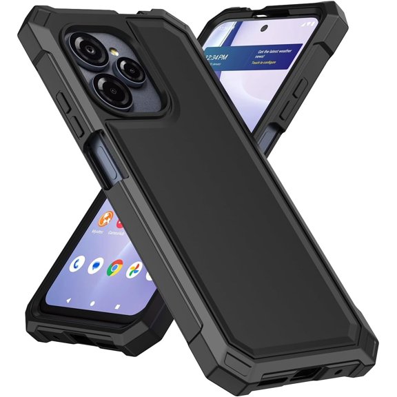 PT for BLU View Speed Ultra 5G B1660V Tough Hybrid Phone Case Cover - Black