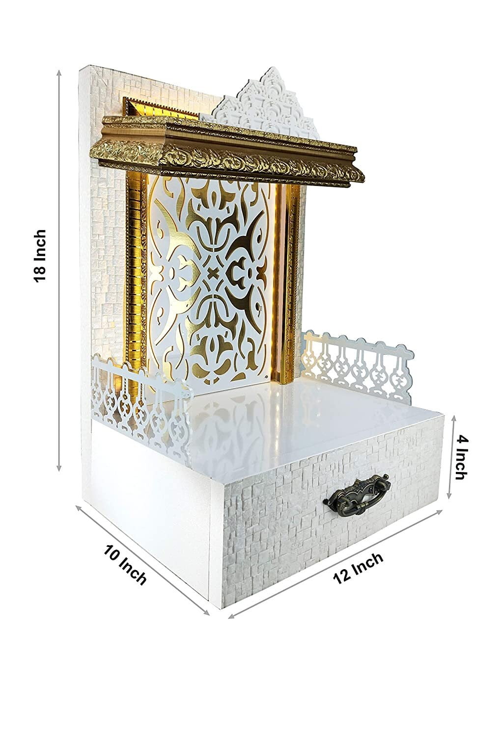 Wooden Customized Temple For Home /Temple With LED Lights / Modern Design Mandir For Home /Wall