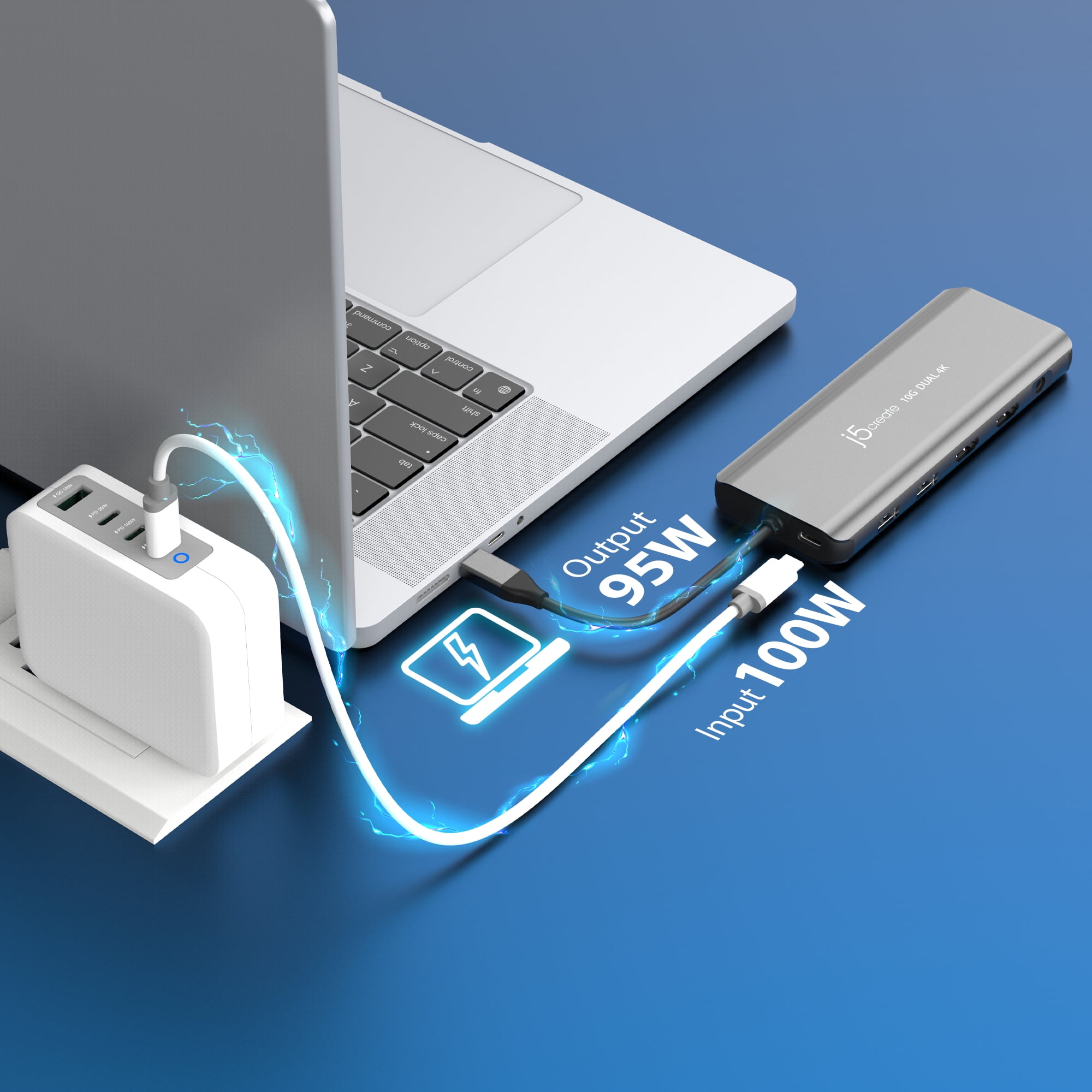 j5create USB-C Dual 4K HDMI 10Gbps Mini Dock (2.24x5.8in and 4oz) 100W, JCD398