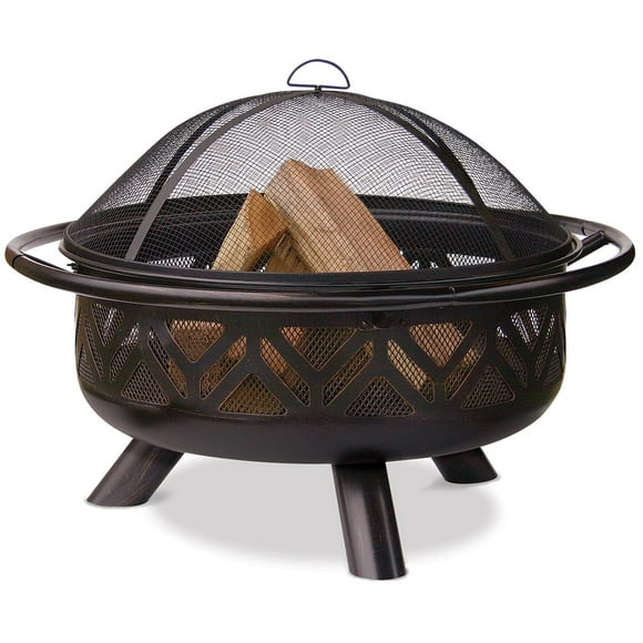 Uniflame WAD1009SP Bol de Feu Extérieur Huilé avec Design Géométrique
