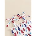 thumbnail image 5 of FEORJGP Kids Girl's 4th of July Casual Dress 6M 9M 12M 18M 2T 3T Toddler Baby Sleeveless Cami Dress Star Print Shirred Square Neck A-line Dress Tie-Uphion Party Princess Dress Summer Clothes, 5 of 7