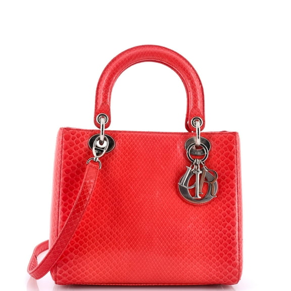 Pre-Owned Dior Lady Bag Python Medium By Rebag