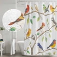 thumbnail image 4 of Watercolor Birds Shower Curtain Set - Small 36" x 72" Washable Bathtub Curtain with 12 Hooks, Spring Botanical Leaf Branch Modern Waterproof Fabric Stall Shower Curtains for Bathroom/Bathtub Décor, 4 of 6