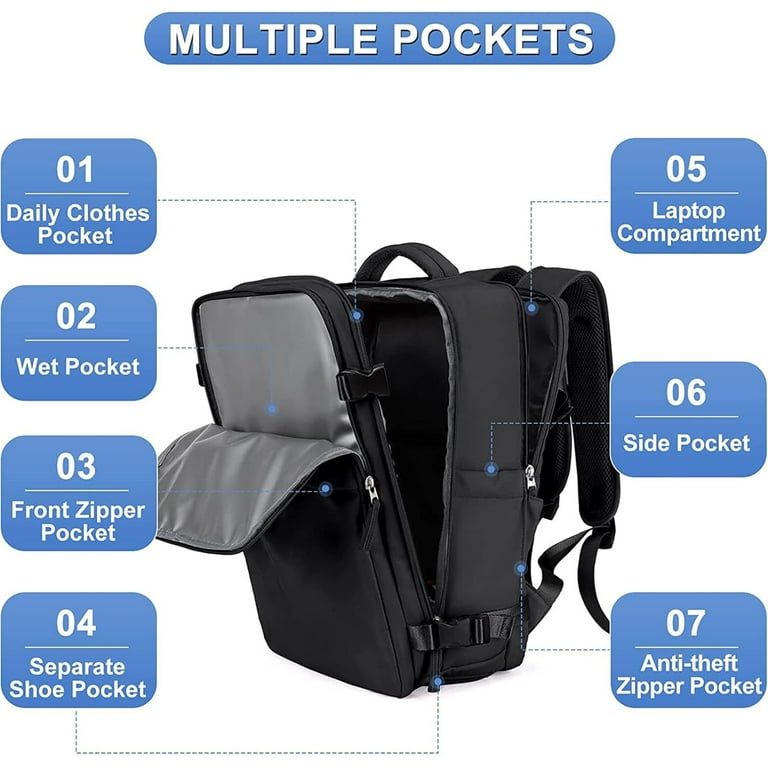 Waterproof Polyester Travel Backpack with USB Port Shoe