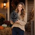 thumbnail image 6 of Gray Halloween Pumpkin Light Decoration, Rustic Handmade Resin Jack O Lantern with Flameless Candle, Fall Autumn Home Decor for Table Centerpiece Mantel and Shelf, 6 of 6