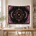 thumbnail image 5 of Purple Mandala and Crescent Moons on Black Cosmos, Mystical Boho for Zodiac Enthusiasts, Celestial Wall Art Decor, Birthday Gift, Tapestry Wall Hanging for Bedroom and Living Room, 5 of 5