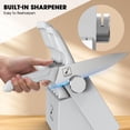 thumbnail image 4 of Juego de cuchillos Imarku Sharp de acero inoxidable con bloque, 14 piezas, gris y blanco, 4 of 6