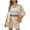 Khaki, variant on Women's Two Piece Relaxed Fit Set, Button-Down Shirt and Shorts, Casual Outfit for Summer and Vacation