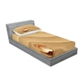 thumbnail image 2 of Ambesonne Animal Fitted Sheet & Pillow Sham Set, Seashells Yellow Sand, Twin, Sand Brown, 2 of 2