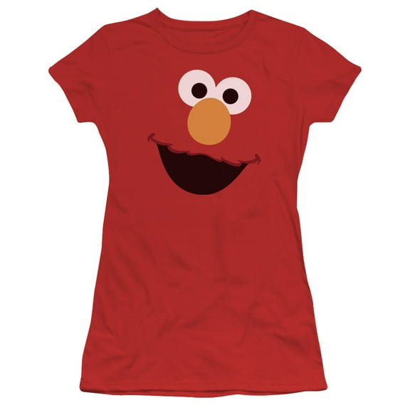 Sesame Street Elmo Face S/S Junior Women's T-Shirt Sheer Red