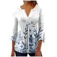 thumbnail image 1 of Blouses à Manches Courtes pour Femmes Mode Imprimée Décontractée Col en V T-Shirt Ample Blouse Hauts à Manches Courtes pour Femmes, 1 of 5