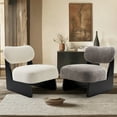 thumbnail image 4 of Soges Modern Accent Velvet Slipper Chair, Upholstered Armless Chair, Sofa Side-Chair with Wooden Legs, Tufted Reading-Chair for Living Room Bedroom Apartment Small Spaces, Beige, 4 of 11
