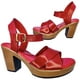 thumbnail image 2 of Huarache Cómoda Plataforma Moda Piel Cabra Tacon 9.0 cmR14 22-27 Rojo, 2 of 5