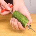 thumbnail image 3 of Cateissary Cortador en de verduras de acero inoxidable, mango portátil, reutilizable, antioxidante, para el hogar, cocina, pepino, herramienta para Cocina y Comedor Cateissary HA084223-01, 3 of 6