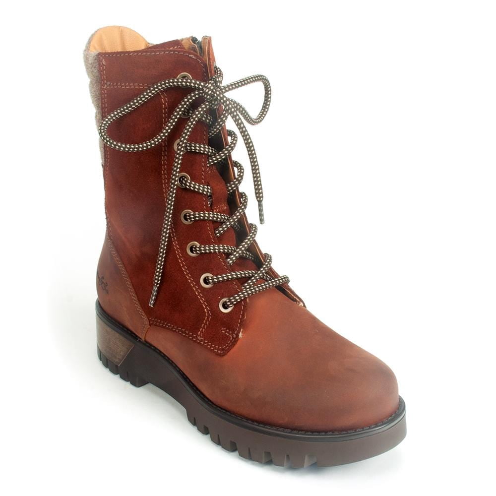 Bos and Co - Galaxy Prima Mid Winter Boots - Waterproof, Leather (FOR Women) - Rust/Beige (37 )