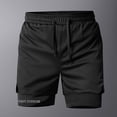 thumbnail image 2 of POIUYTR Men's Marathon 2-in-1 Shorts Running Gym Shorts with Compression Liner Drawstring Waist Athletic Shorts, 2 of 7