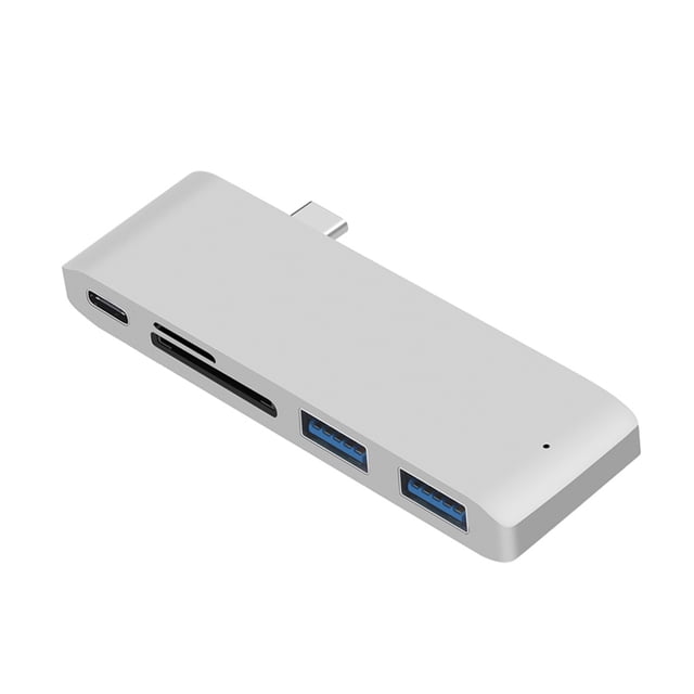 Tipo-c Splitter USB 3.0 Convertidor de adaptador USB-C de alta velocidad de transmisión con lector de tarjetas SD TF, plateado Irene Inevent EL000285-01B